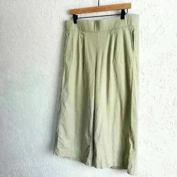Torrid sage green linen blend wide leg ankle pants size 0 - Picture 6 of 14